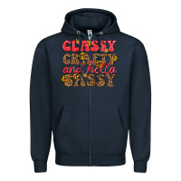 Navy classy crafty and hella sassy Zipper Hoodie - HRA Design Shop