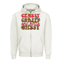 Oatmeal Heather classy crafty and hella sassy Zipper Hoodie - HRA Design Shop