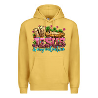 Antique Gold jesus is my valentine Premium Hoodie - AdoDesignShop