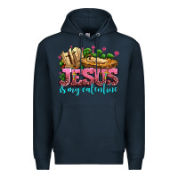 Navy jesus is my valentine Premium Hoodie - AdoDesignShop
