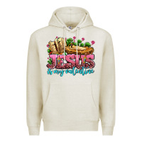 Oatmeal Heather jesus is my valentine Premium Hoodie - AdoDesignShop