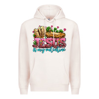 Pale Pink jesus is my valentine Premium Hoodie - AdoDesignShop