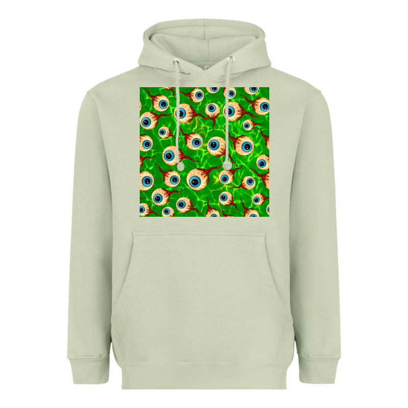 Halloween Eye Balls Seamless Pattern Heavyweight Hoodie by BundleAndBundleShop | Teevron