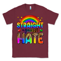Burgundy straight against hate Classic Tee - Zillion Design Studio