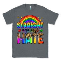 Charcoal Heather straight against hate Classic Tee - Zillion Design Studio