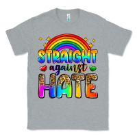 Heather Grey straight against hate Classic Tee - Zillion Design Studio