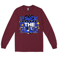 Burgundy back the blue Long Sleeve Tee - Zillion Design Studio
