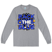 Heather Grey back the blue Long Sleeve Tee - Zillion Design Studio