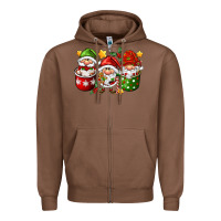 Chestnut coffee cup santa gnomies Zipper Hoodie - FaDigitalArtStudio