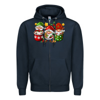Navy coffee cup santa gnomies Zipper Hoodie - FaDigitalArtStudio