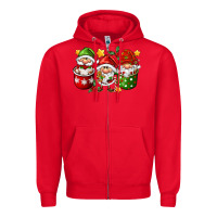 Red coffee cup santa gnomies Zipper Hoodie - FaDigitalArtStudio