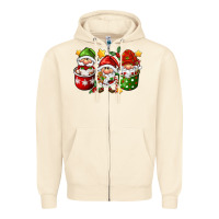 Sandshell coffee cup santa gnomies Zipper Hoodie - FaDigitalArtStudio