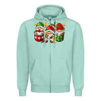 Seafoam coffee cup santa gnomies Zipper Hoodie - FaDigitalArtStudio