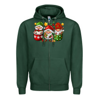 Sports Green coffee cup santa gnomies Zipper Hoodie - FaDigitalArtStudio
