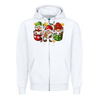 White coffee cup santa gnomies Zipper Hoodie - FaDigitalArtStudio