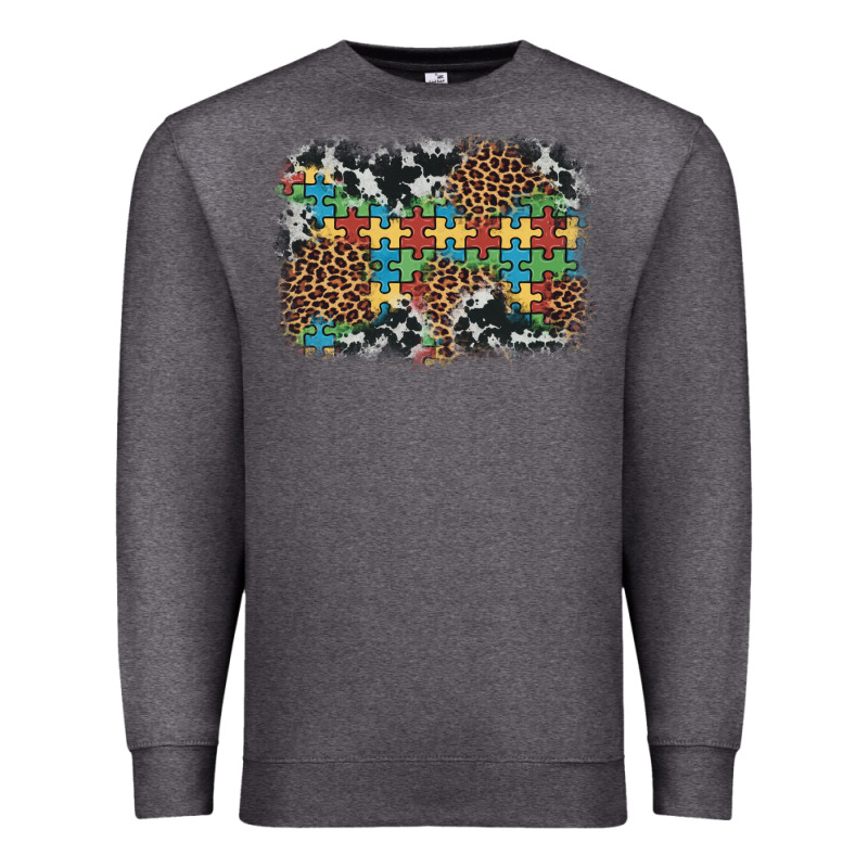 Autism Awareness Leopard Cowhide Background Premium Sweatshirt by Artiststas | Teevron