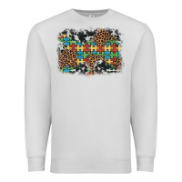Dove Grey autism awareness leopard cowhide background Premium Sweatshirt - Artiststas