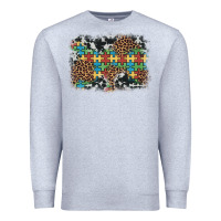 Heather Grey autism awareness leopard cowhide background Premium Sweatshirt - Artiststas