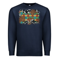 Navy autism awareness leopard cowhide background Premium Sweatshirt - Artiststas