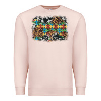 Pale Pink autism awareness leopard cowhide background Premium Sweatshirt - Artiststas