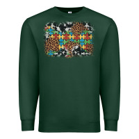 Sports Green autism awareness leopard cowhide background Premium Sweatshirt - Artiststas