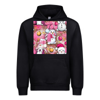 Black Pink Christmas cute snowman Urban Hoodie - NancyCooperArtShop