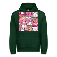 Forest Green Pink Christmas cute snowman Urban Hoodie - NancyCooperArtShop