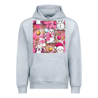 Heather Grey Pink Christmas cute snowman Urban Hoodie - NancyCooperArtShop