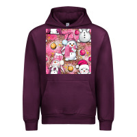 Mauve Wine Pink Christmas cute snowman Urban Hoodie - NancyCooperArtShop