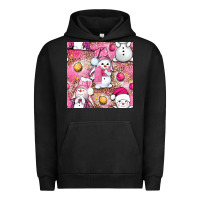 Pigment Black Pink Christmas cute snowman Urban Hoodie - NancyCooperArtShop