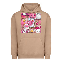 Pigment Burro Pink Christmas cute snowman Urban Hoodie - NancyCooperArtShop