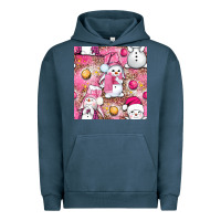 Pigment Midnight Navy Pink Christmas cute snowman Urban Hoodie - NancyCooperArtShop