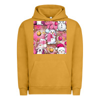 Pigment Peanut Butter Pink Christmas cute snowman Urban Hoodie - NancyCooperArtShop
