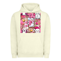 Pigment Pistachio Pink Christmas cute snowman Urban Hoodie - NancyCooperArtShop