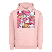 Pigment Salmon Pink Christmas cute snowman Urban Hoodie - NancyCooperArtShop