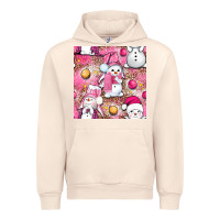 Sandshell Pink Christmas cute snowman Urban Hoodie - NancyCooperArtShop