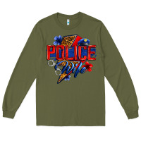 Army Green police wife with lightning bolt Long Sleeve Tee - Zillion Design Studio