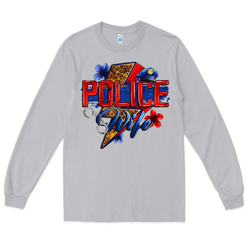 Police Wife With Lightning Bolt Long Sleeve Tee by Zillion Design Studio | Teevron