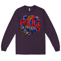 Plum police wife with lightning bolt Long Sleeve Tee - Zillion Design Studio