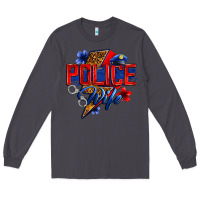 Smoke police wife with lightning bolt Long Sleeve Tee - Zillion Design Studio