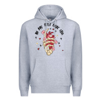 Heather Grey in my self love era Premium Hoodie - MaliasSmallBusiness
