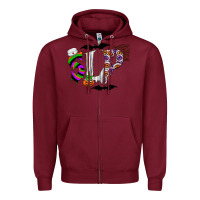 Burgundy slp Zipper Hoodie - CowhideDigitalArt