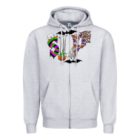 Heather Grey slp Zipper Hoodie - CowhideDigitalArt