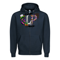 Navy slp Zipper Hoodie - CowhideDigitalArt