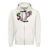 Oatmeal Heather slp Zipper Hoodie - CowhideDigitalArt