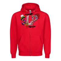 Red slp Zipper Hoodie - CowhideDigitalArt