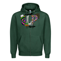 Sports Green slp Zipper Hoodie - CowhideDigitalArt