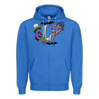 True Royal slp Zipper Hoodie - CowhideDigitalArt