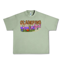 Oil Green glamping girl Urban Heavy Tee - texasbilliewilder