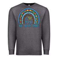 Charcoal Heather in april we wear blue autism awareness leopard rainbow Premium Sweatshirt - Artiststas